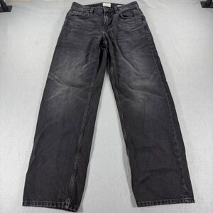 Cotton On Baggy Jeans Womens 28 Black Wide Leg High Rise Denim